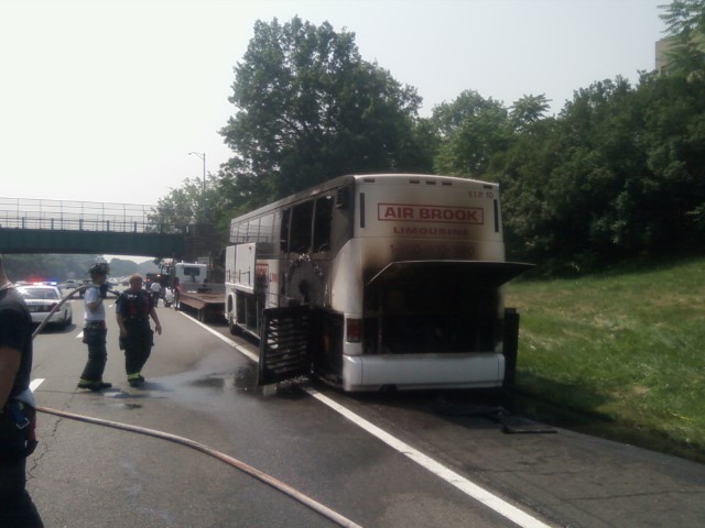 Charter Bus Fire - GSP South 07/07