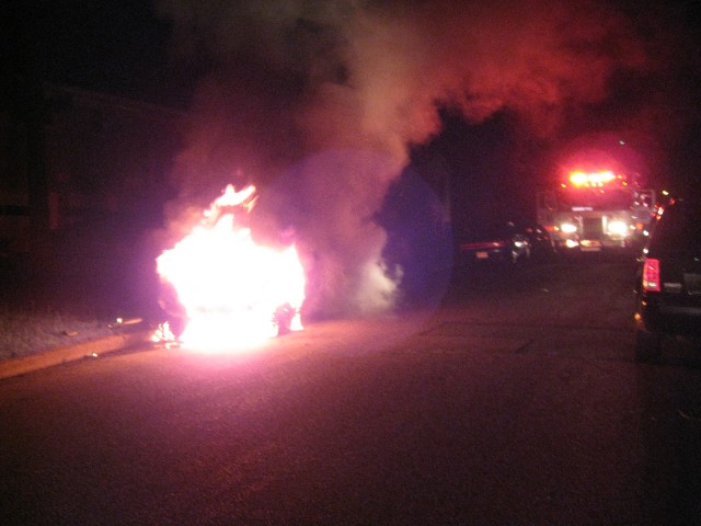 Car Fire - Star St.  07/01/08  Engine 2 arrives on scene